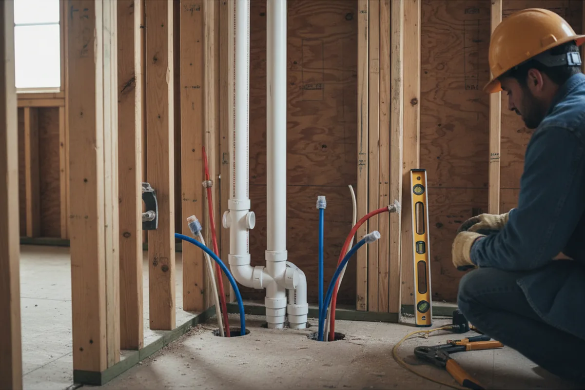 Drain and supply rough-in during Garbage Disposal Repair in Maple Falls